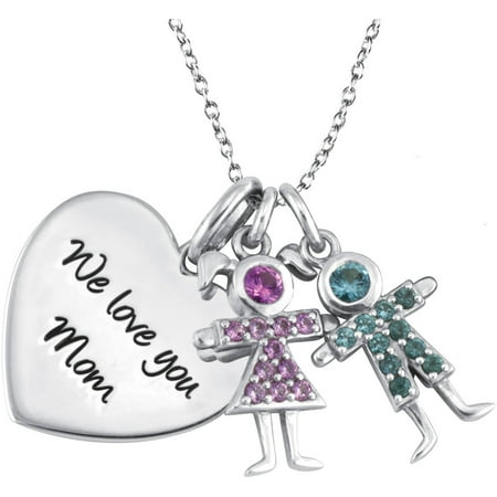 Personalized Keepsake Birthstone Kids Pendant