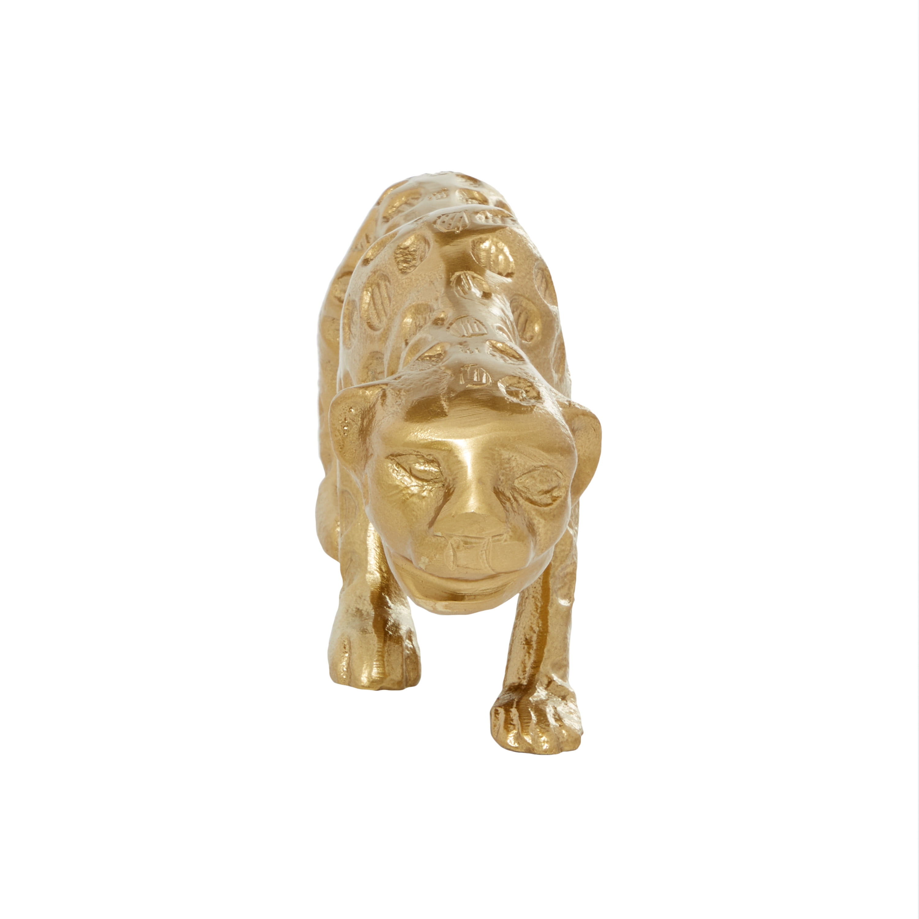 DecMode 3"W, 5"H Aluminum Contemporary Leopard Sculpture, Gold