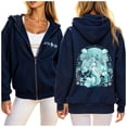 thumbnail image 3 of CAIXIA Womens Hoodies Oversized Zip Up Comfort Cotton Holiday Long Sleeve Top Long Sweatshirts for Women Drawstring Full-Zip Jacket with Pocket Winter Clothing 2026, 3 of 8