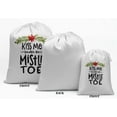 thumbnail image 2 of Darling Souvenir White Kiss Me Under The Mistletoe Christmas Party Supplies Favor Bags Gift Pouches 15 Pieces, 2 of 5