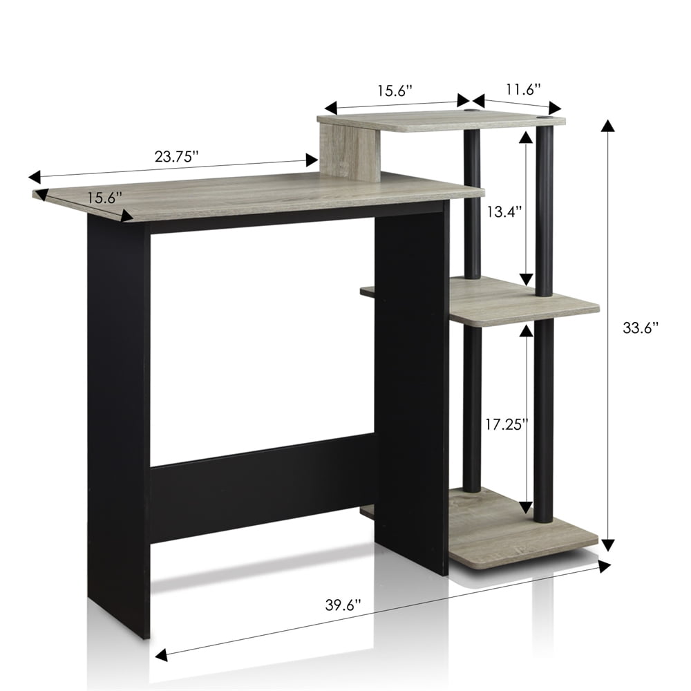Furinno 11192 Efficient Home Laptop Notebook Computer Desk, French Oak/Black