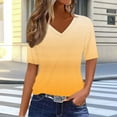 thumbnail image 2 of Annhoo Women'S Summer Clothes Oversized V-Neck Gradient Tops Loose Short Sleeve Blouse Going Out Trendy T-Shirts, 2 of 7