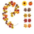 thumbnail image 2 of SLYNSHome Artificial Fall Garland With Maple Leaves Pumpkins Sunflowers, Autumn Vine Decor For Fireplace Mantel Thanksgiving Harvest Home Party Decoration, 2 of 9
