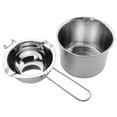 thumbnail image 1 of 2 Pcs Pot à Cire à Long Manche en Acier Inoxydable pour Fondre le Beurre de Chocolat, 1 of 8