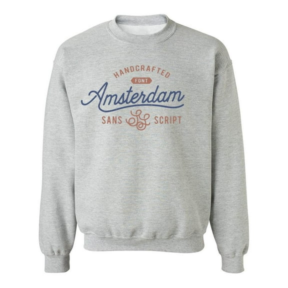 Amsterdam Sans Script Sweatshirt Men -Image by Shutterstock, Male 3X-Large
