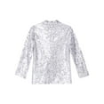 thumbnail image 4 of Manyakai Boy's Shiny Sequins Tuxedo Suit Jacket Party Prom Wedding Blazer Jackets Slim Fit Formal Silver 12, 4 of 7