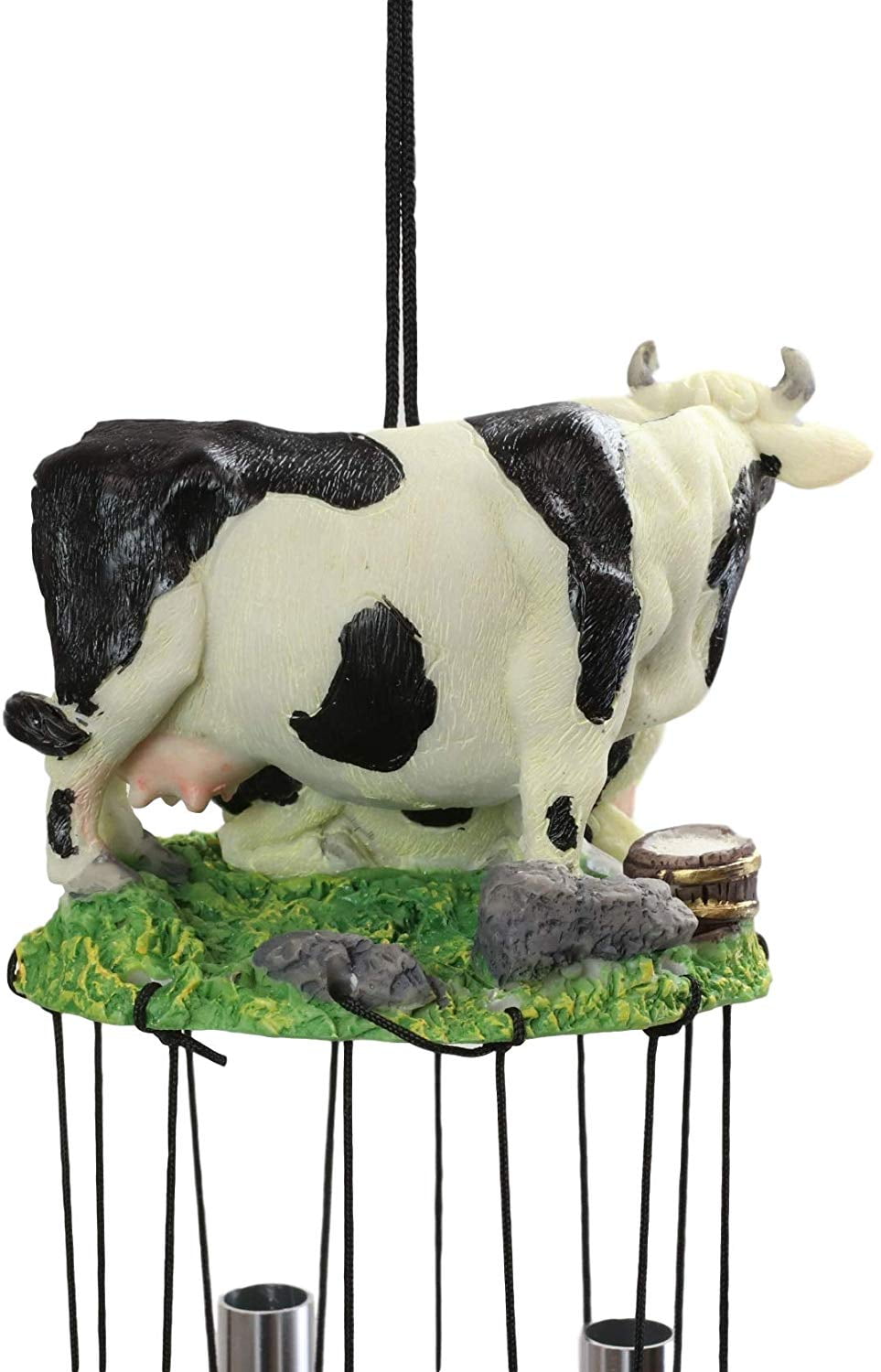 Ebros Gift Bovine Holstein Cow and Baby Calf Family Resonant Relaxing Wind Chime