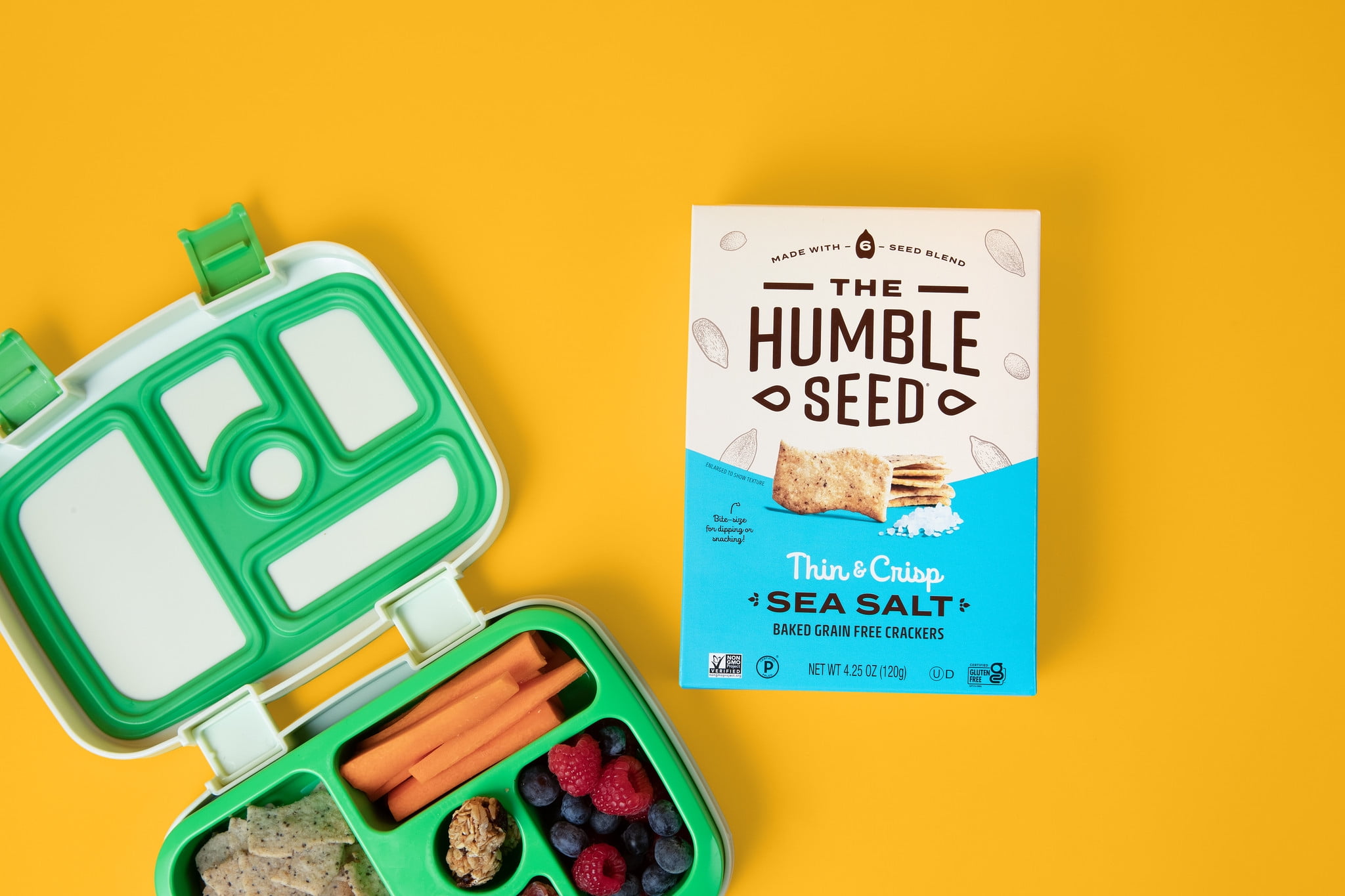 The Humble Seed, Grain & Gluten Free Crackers, Sea Salt, 4.25 oz (Pack Of 6), Tasty Snacks