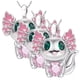 thumbnail image 1 of Collar y Dije de Ajolote AxolotlNeck07 3Pzas Ajolote/Corazón Plata/Rosa Metal Cadena y Dije., 1 of 4
