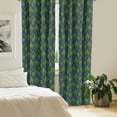 thumbnail image 2 of Ambesonne Wave Curtains, Zigzags Vibrant Abstract Art, Pair of 28"x95", Indigo Apple Green, 2 of 5