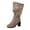 Beige, variant on Beige Womens Fall Chunky Heel Mid Calf Boots Casual Lightweight Comfortable Booties