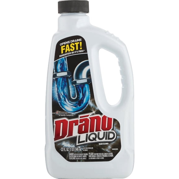 SC Johnson Drano Liquid Clog Remover, 32.0 Fluid Ounce, 12 Count — Residential Use, Standard Application