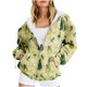 thumbnail image 1 of Sudadera con capucha y manga larga para mujer, informal, con estampado navideño, cremallera, manga larga, poliéster, 1 of 6
