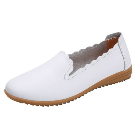 

TOWED22 Womens Flat Shoes Womens Baden Ballet Flats Comfortable Everyday Ballet Shoes for Women White