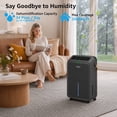 thumbnail image 2 of KNKA Pro Dehumidifier for Home and Basement, MAX 34 Pints Dehumidifier with Drain Hose, Up to 2500 Sq.Ft., Smart Humidity Control, Auto Defrost, Quiet Operation, Black (Test at 95°F, 90% RH), 2 of 10