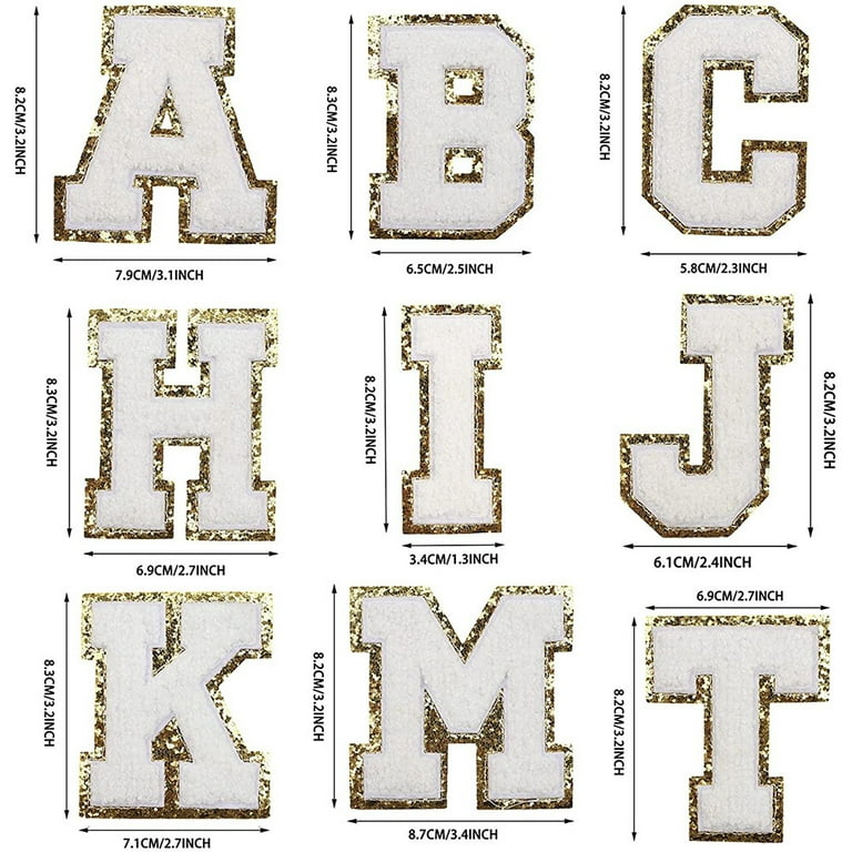  2 PCS Self Adhesive Letter Patches for DIY Supplies