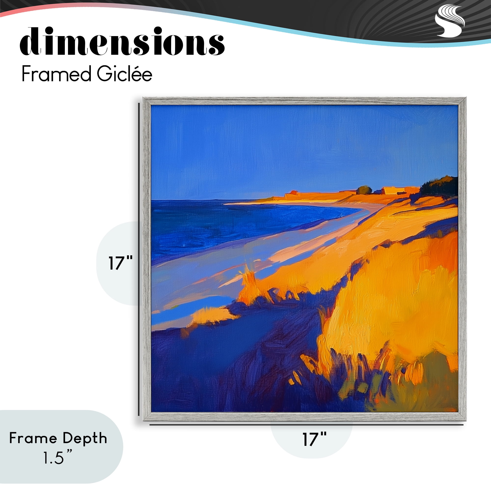 Stupell Industries Complimentary Coast Seascape Gray Framed Giclee Art, design by Walker Noble