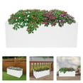 thumbnail image 3 of ToppiJoy 22in Rectangular Planter Box, Tall Steel Metal Planter Large Long Box Plant Pot for Outdoors, Modern Heavy Duty Flower Pot for Patio, Deck, Yard, Garden (White), 3 of 20