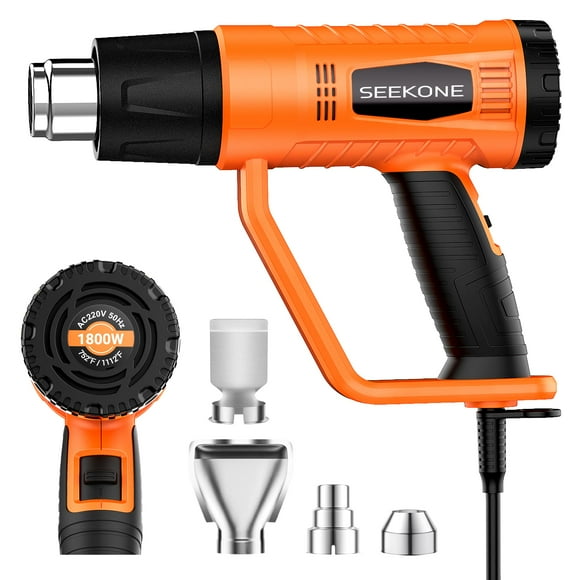 Pistola de calor SEEKONE 1800 W de doble temperatura con 4 boquillas 400-600 °C