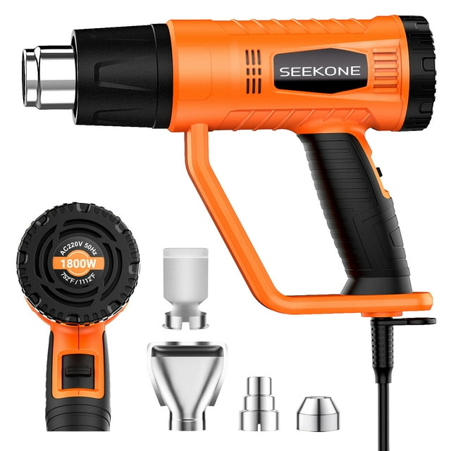 Pistola de calor SEEKONE 1800 W de doble temperatura con 4 boquillas 400-600 °C