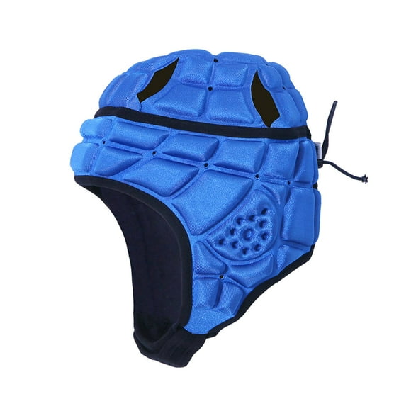 Casco de fútbol con bandera para niños, casco acolchado suave para niños, rugby Azul