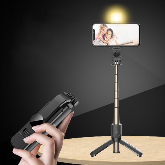 Perche à Selfie en Alliage d'Aluminium, Stabilisateur de Téléphone Extensible 75cm, Trépied avec Rotation Horizontale/Verticale, Gimbal Anti-Secousse pour Diffusion en Direct, Accessoires de Photographie Vlog