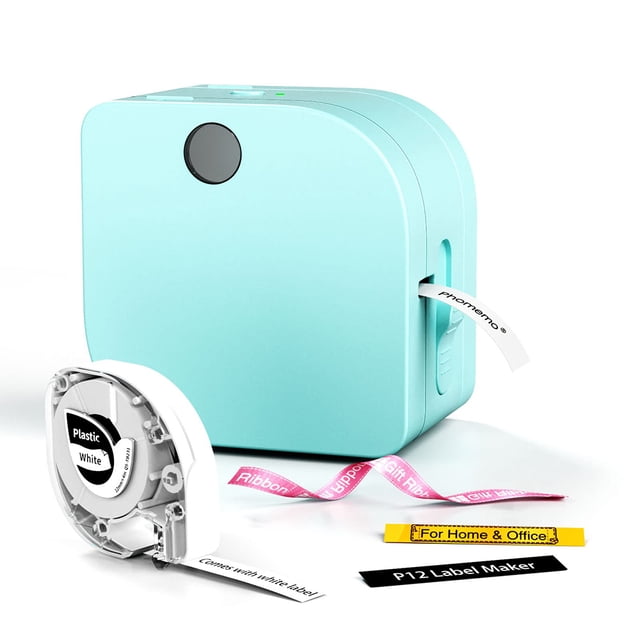 P12 Mini Bluetooth Label Maker, Self-Adhesive Labels, Compatible with iOS and Android Phone, Thermal Label Printer for Home and Office