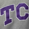 thumbnail image 5 of Men's Colosseum Heather Gray TCU Horned Frogs Arch & Logo Crew Neck Sweatshirt, 5 of 5