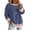 Navy, variant on Womens Striped Color Block Long Sleeve Sweatshirt Crew Neck Fake Two Piece Casual Loose Fit Pullover Tunic Tops Light Blue 2XL