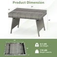 thumbnail image 3 of Outdoor Side Table, Portable Wicker Coffee Table with Rattan and Steel Frame, All Weather Pre-Assembled Coffee Furniture, Standing Folding Patio for Courtyard, Poolside, Garden (Gray), 3 of 9