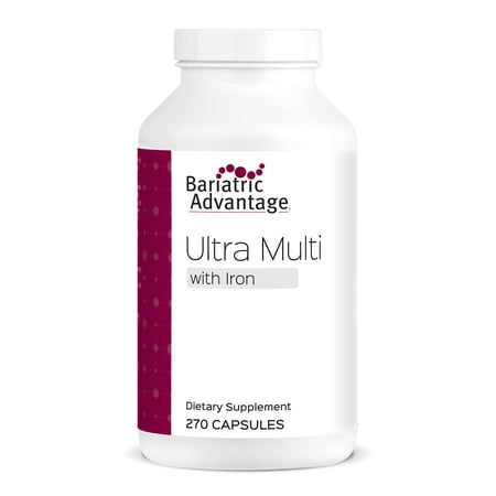 Bariatric Advantage Ultra Multivitamin with Iron - Ultra Multi with Iron - Capsule Format Multivitamin - Provides Full Complex Of B Vitamins - With Vitamin C, Chromium & More - 270 Capsules