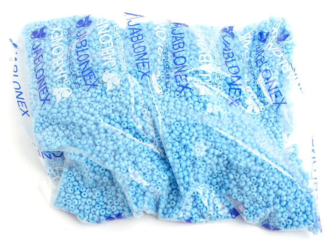 John Bead Czech Glass Seed Beads 8/0 (500g) Opaque Light Blue Bead