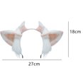 thumbnail image 2 of Diadema peluda con orejas de vaca, aro elástico para el pelo para disfraz de cosplay de animales de fiesta, color blanco, 2 of 5