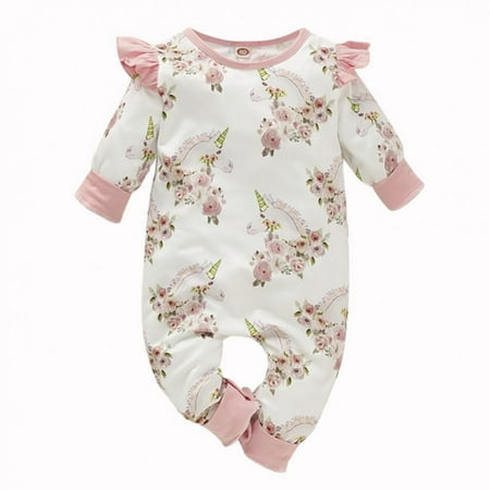 

Dragonus Organic Cotton Floral Baby Girl Long Sleeve Romper Pajamas