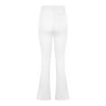 thumbnail image 5 of ibuvkizy Flare Leggings with Pockets for Women,Women's Fashion Casual Temperament Solid Color Knitted Pull Slim Flare Trousers White,L, 5 of 8