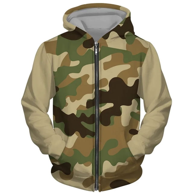 Sudadera con capucha y cremallera para hombre, con estampado 3D, informal, de gran tamaño, estilo urbano, con cremallera, chándal