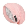 thumbnail image 2 of SERTG Unisex Hat Solid Color Fashionable Elastic Double-Layer Adjustable Sleeping Cap Head Cap Beanie Hat(Pink,Free Size), 2 of 7
