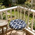 thumbnail image 6 of Tuvgenk Round Patio Chair Cushions Dark Blue Outdoor Seating Cushions Easy To Install Flax for Indoor，Living Room, 6 of 6