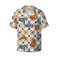 thumbnail image 2 of Lsque Butterflies Wild Insect print Men's Cuban Collar Short Sleeve Shirt Summer Beachwear Casual Button Down Fashionable Vacation Leisure Shirt-Small, 2 of 7