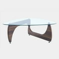 thumbnail image 1 of Finex Noguchi Style Glass Coffee Table 43" Walnut, 1 of 1
