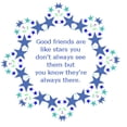 thumbnail image 2 of CafePress - Friends Are Like Stars Friendship Q -  Round Wood Ornament 4", 2 of 2