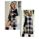 thumbnail image 5 of Abrigo Sin Mangas para Mujer, Cuello de Traje, Chaleco de Punto Jacquard A Cuadros con Cárdigan Negro XL, 5 of 9