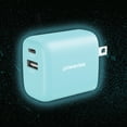 thumbnail image 5 of Liquipel Powertek Glow in the Dark 20W Combo Wall Charger - Blue, 5 of 7