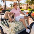 thumbnail image 3 of Golf Cart Seat Covers for 2 Seater,Sage Green Yellow Botanical Microfiber Cart Seat Towel Blanket,Spring Summer Vintage Absorbent Breathable Non Slip Bench Seats Protector for Golf Course 51"x31", 3 of 9