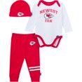 thumbnail image 1 of Gerber NFL Team - Conjunto de mono de 3 piezas para bebé, pantalón y gorra activos, Chiefs 6-9 meses, 1 of 1