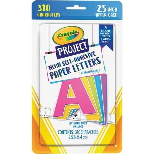 Crayola Self-Adhesive Paper Letters - Self-adhesive - Assorted Neon - Paper - 310 / Pack Crayola Self-Adhesive Paper Letters - Self-adhesive - Assorted Neon - Paper - 310 / Pack