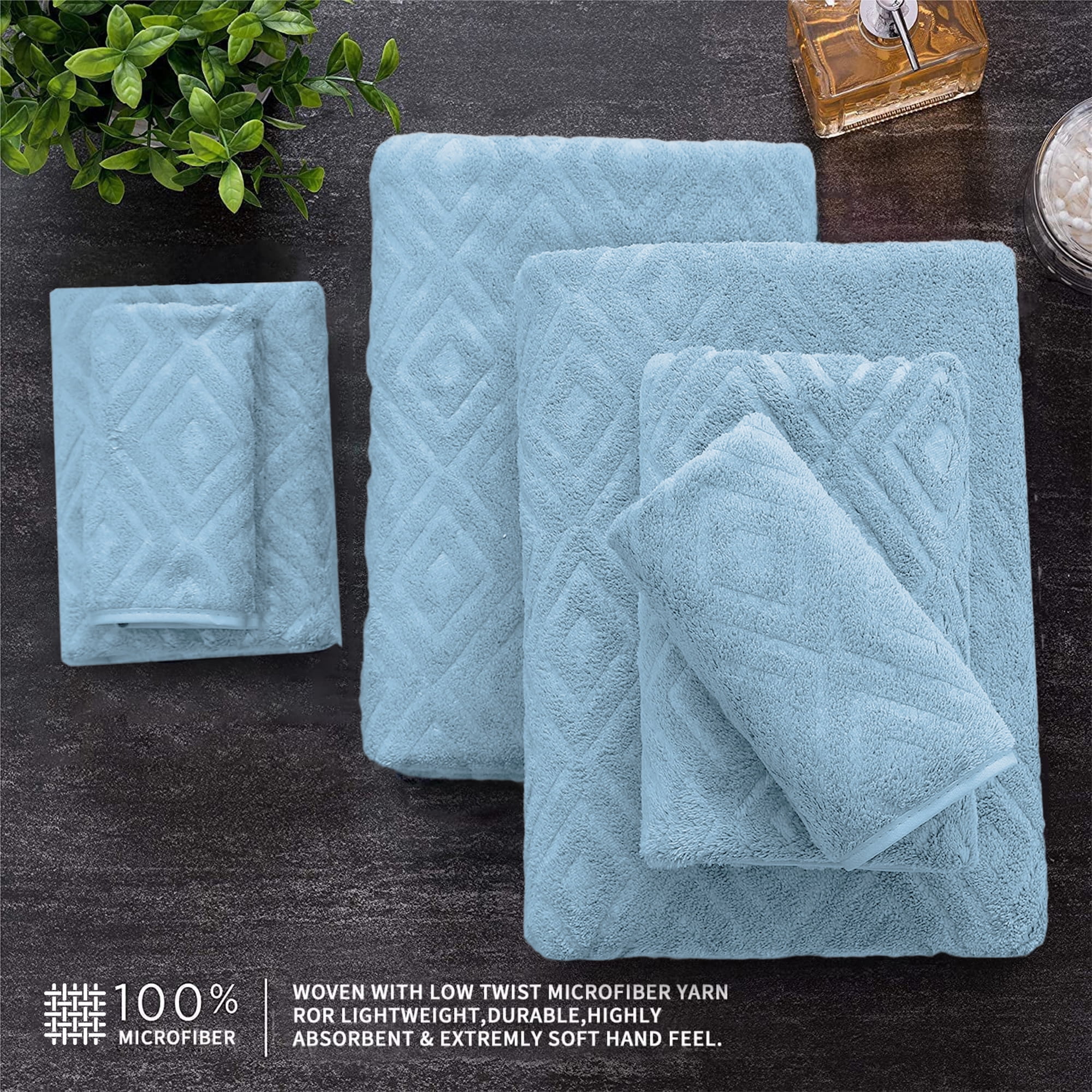 Jessy Home 4 Pack Bath Towels Blue Oversized Bath Sheet 35"x70"-600 GSM Soft Extra Large Bath Towel Set