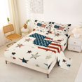 thumbnail image 2 of Manfei Vintage Usa Flag Queen Sheets,Patriotic Stars Queen Sheet Sets,Beige Red,4 Pieces,1 Flat Sheet, 1 Fitted Sheet and 2 Pillowcases, 2 of 6