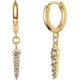 thumbnail image 1 of Aros colgantes de oro para mujer SpikeA estilo bohemio de playa rellenos de oro de 14 k talla S, 1 of 4