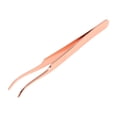 thumbnail image 1 of Pinzas para pestañas redondeadas únicas de 1 pieza para baño en tono dorado rosa de acero inoxidable, 1 of 5